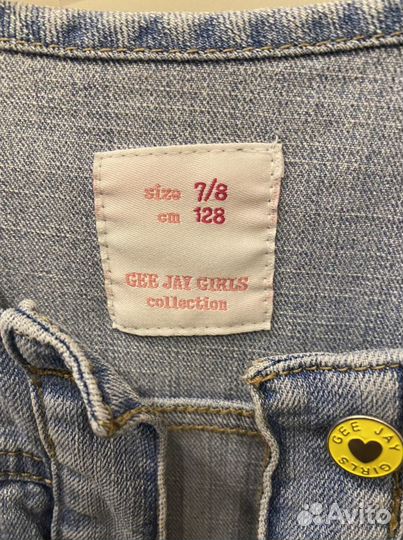 Джинсовая куртка для девочки, 128