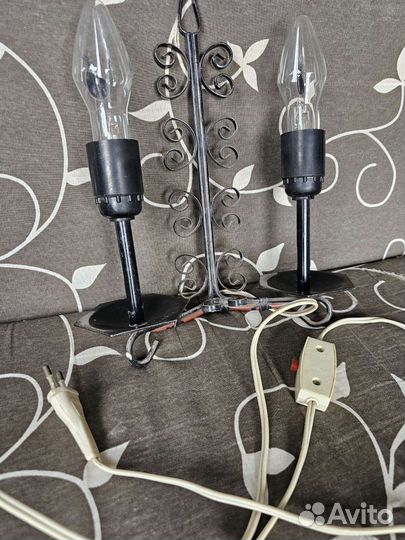 Ночник кованый две свечи мерцающее пламя СССР