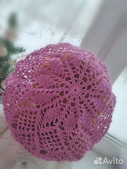 Летний Берет женский вязаный