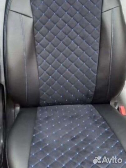 Чехлы на chevrolet lacetti Франт синяя строчка