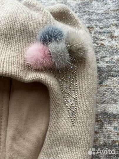 Шапка шлем для девочки 50 52