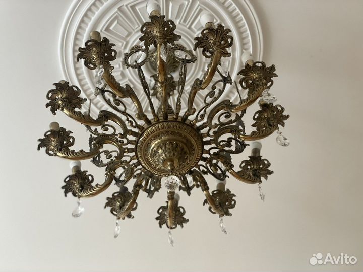 Люстра бронза хрусталь