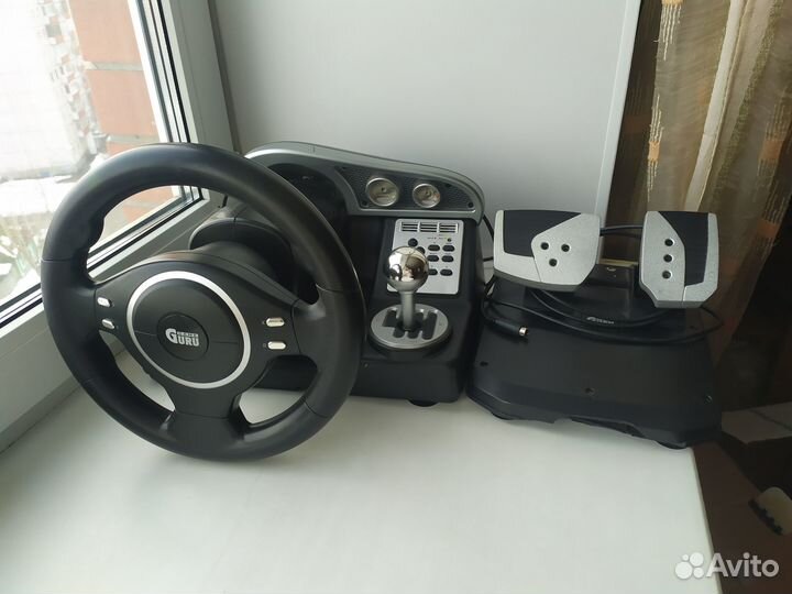 Руль, игровая приставка game guru
