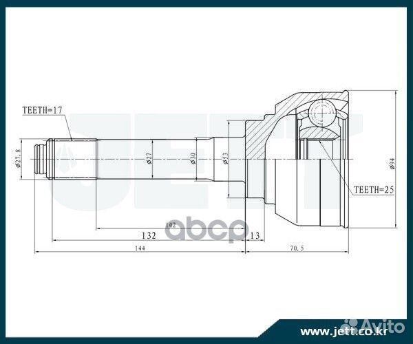 ШРУС внешний jett V41-6007 V41-6007 jett