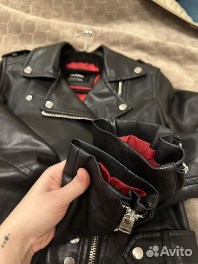 Кожаная куртка косуха женская