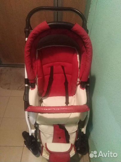 Коляска 2 в 1 indigo эко кожа, в хорошем состоянии