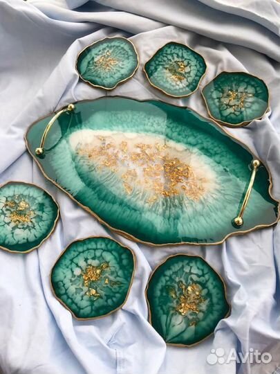 Изделия из эпоксидной смолы-фруктовницы, часы и тд