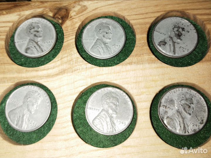 Монета США один цент 1943 г