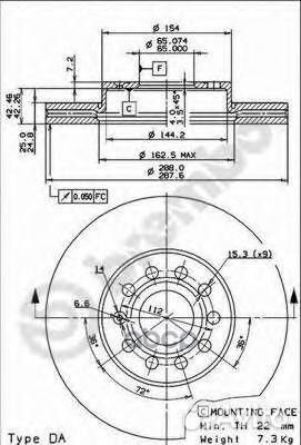 Диск тормозной UV Coated перед LCV BN-1201;