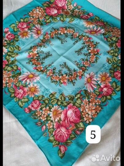 Павловопосадский платок, шерсть, 72х72 новый