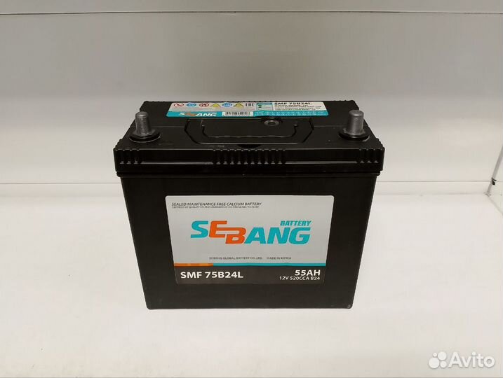 Аккумулятор Б/у Sebang 55Ah (SMF75B24L) узк. клемм