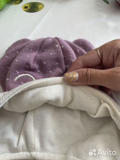 Демисезонная шапка на девочку 46-48