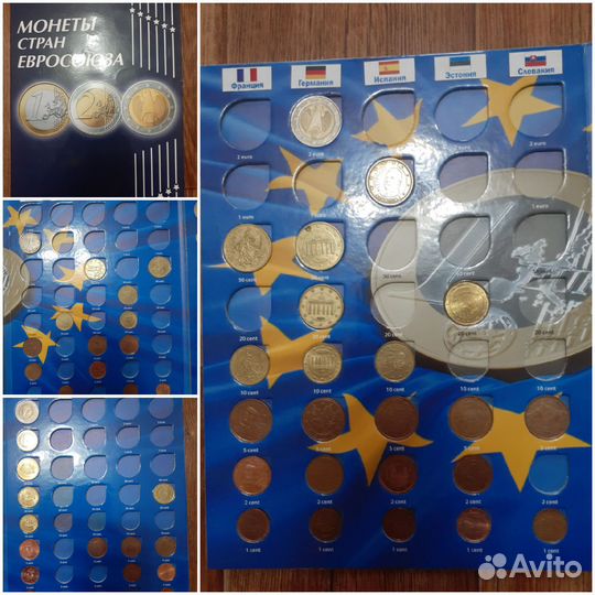 Большая коллекция монет и купюр