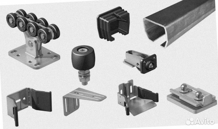 Комплект для откатных ворот. Оцинк шиной до 450 кг