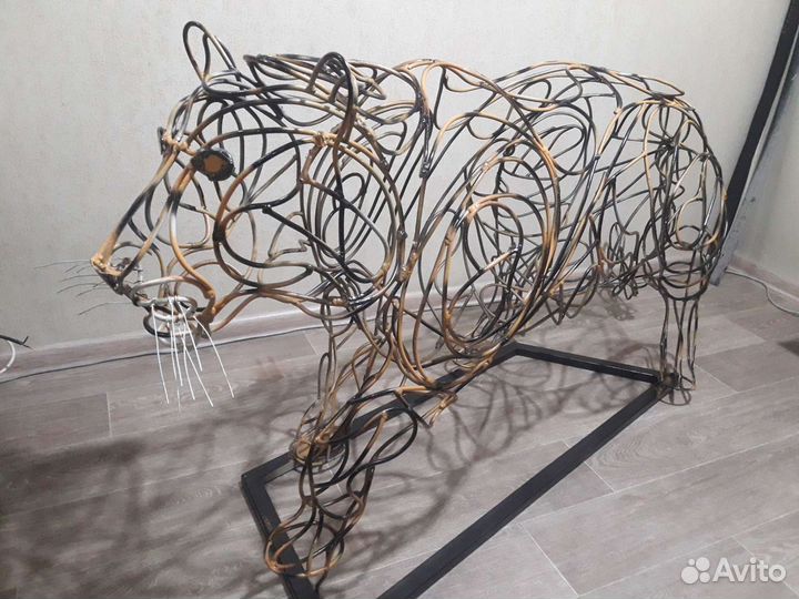 Садовые световые каркасные фигуры Тигр Бык