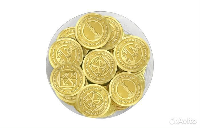 Шоколадная монета «Санкт-Петербург» 6г, горький шо