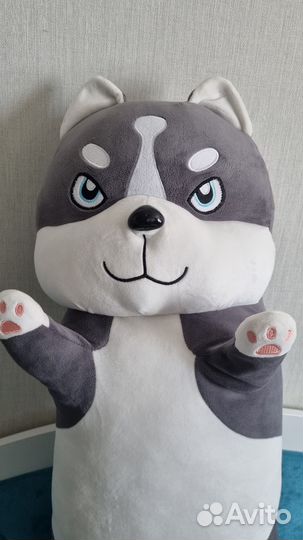 Мягкие игрушки-подушки 90 см хаски и кот