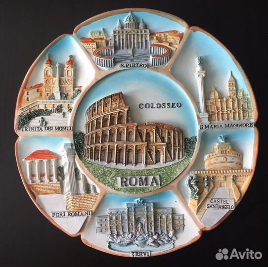 Сувенир из Рима керамика Италия декор на стену