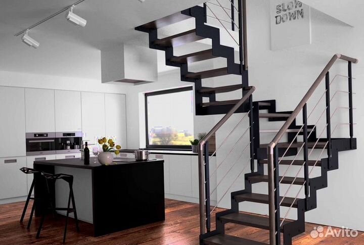 Лестница прямая под ключ