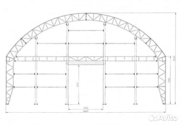 Каркас прямостенного ангара под склад, сто, цех