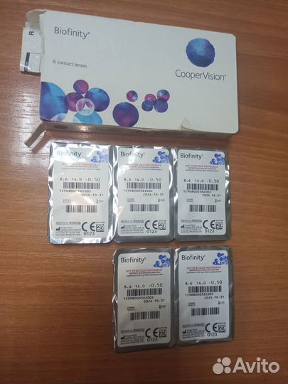Линзы контактные CooperVision Biofinity -0.5 -0.75