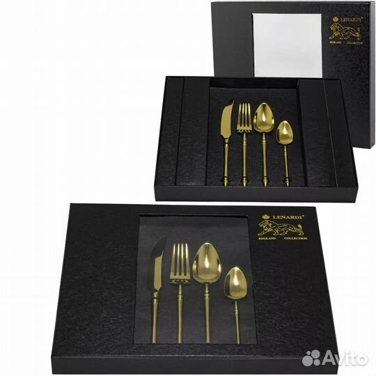 Набор столовых приборов 24пр. золото в под.уп