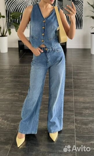 Джинсовый костюм женский 44-46