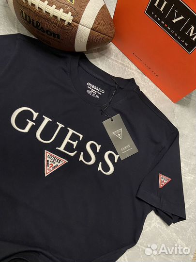 Футболка guess синяя, размер М