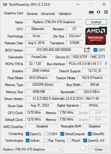 Rx 470 4gb с кастомным охлаждением