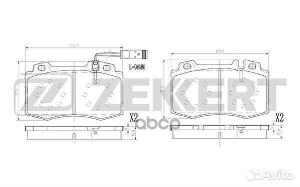 Колодки торм. диск. передн. с датчиком MB C-Cla