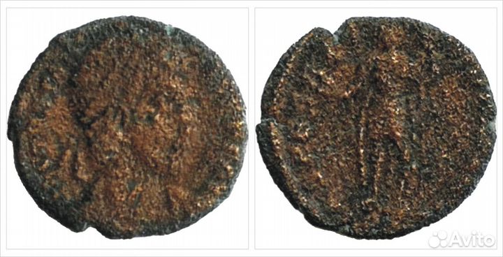 Древний Рим фоллис. Констанций II. Константинополь