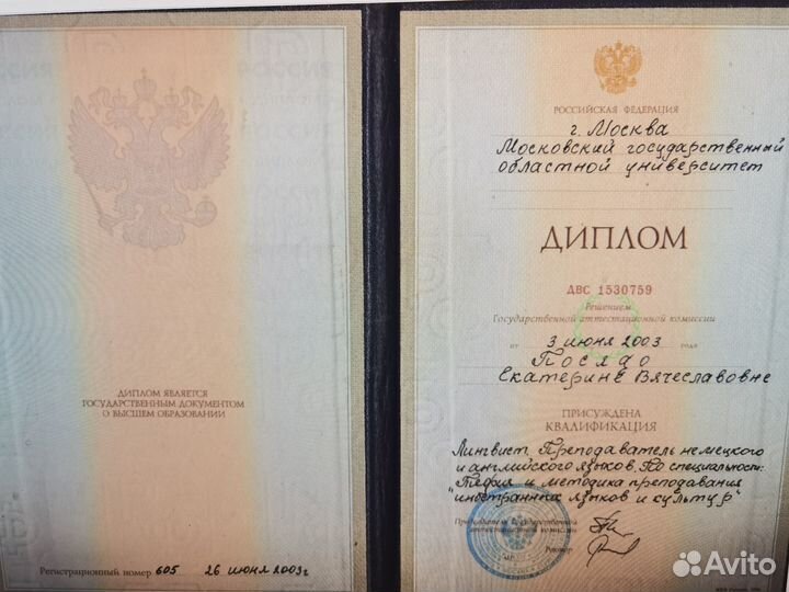 Немецкий язык, английский язык