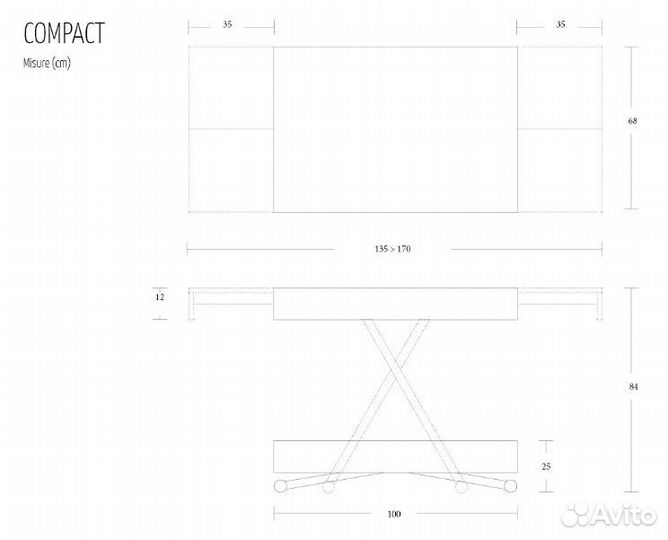 243119 Стол трансформер Altacom Compact N24M11