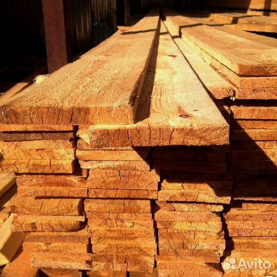 Строганная лиственница: доски 55x125 мм, равномерн
