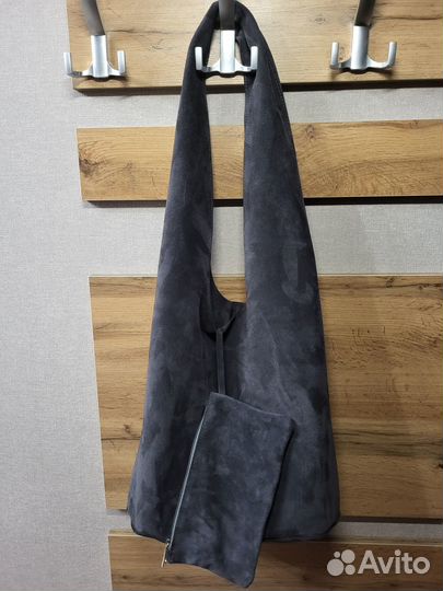 Сумка женская шопер натуральная замша