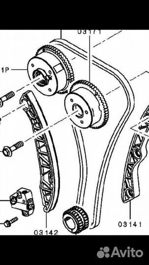 Цепь грм Mitsubishi 4В11