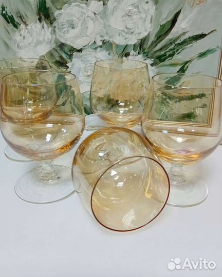 Бокалы рюмки стекло хрусталь СССР Чешское стекло