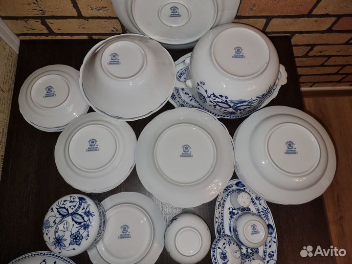 Столовый сервиз ГДР kahla Луковый узор