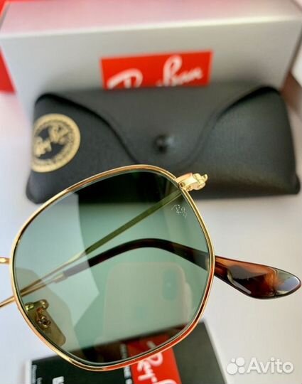Очки ray ban hexagonal зеленые