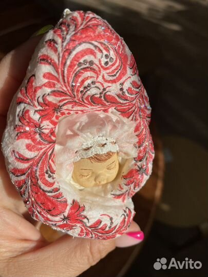 Ватная елочная игрушка