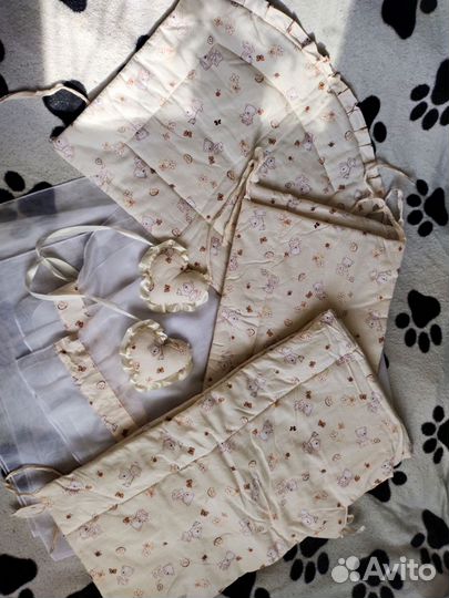 Балдахин с держателем и бортики в кроватку