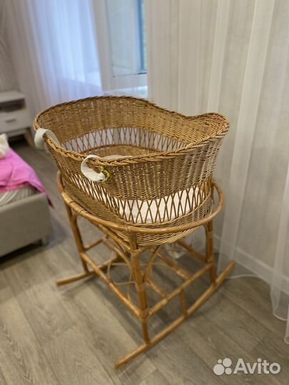Детская люлька колыбель плетеная