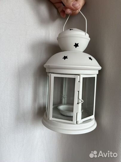 Подсвечник фонарь IKEA белый