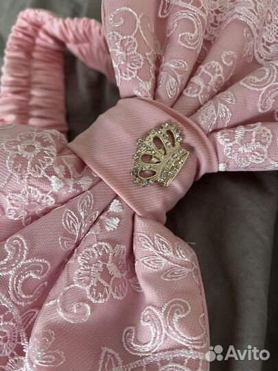 Бант на выписку из роддома, розовый