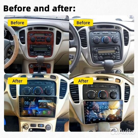 Магнитола Android Toyota Highlander 2000-2008