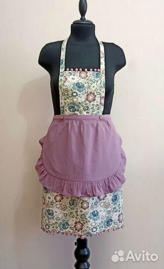 Фартук кухонный с цветами ручная работа