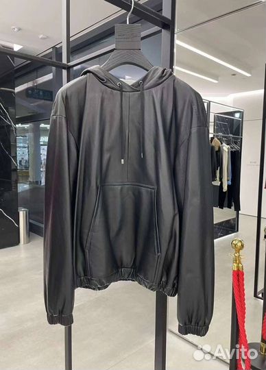 Худи кожаное Saint Laurent