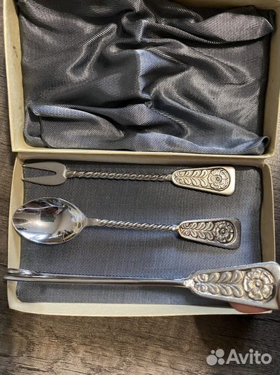 Десертный набор СССР посеребренная медь