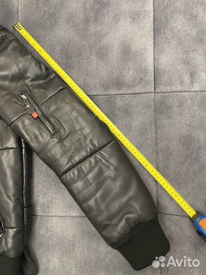 Куртка кожаная мужская зимняя пуховик