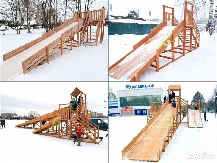 Зимние деревянные горки